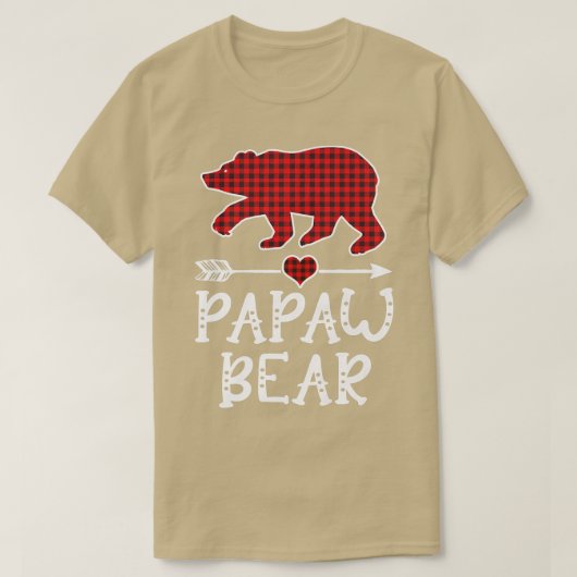 Papaw Bear Funny Pajama Red Plaid Premium 1636 T-Shirt (Design vorne)