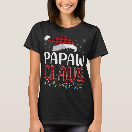 Papaw Claus Christmas Lights Matching Family Xmas T-Shirt (Vorderseite)