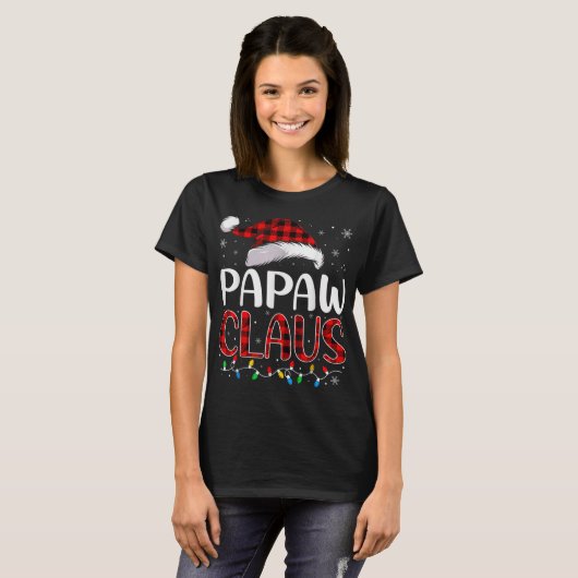 Papaw Claus Christmas Lights Matching Family Xmas T-Shirt (Vorne ganz)