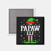 Papaw Elf Funny Christmas Family Matching Magnet (Vorderseite/Rückseite)