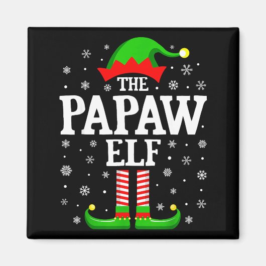 Papaw Elf Funny Christmas Family Matching Magnet (Vorne)