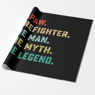 Papaw Firefighter Man Myth Legend Papa Geschenke Geschenkpapier