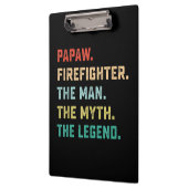 Papaw Firefighter Man Myth Legend Papa Geschenke Klemmbrett (Links)