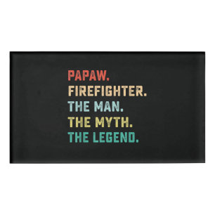 Papaw Firefighter Man Myth Legend Papa Geschenke Namenschild
