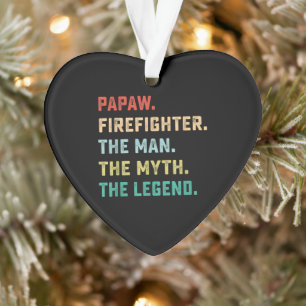 Papaw Firefighter Man Myth Legend Papa Geschenke Ornament