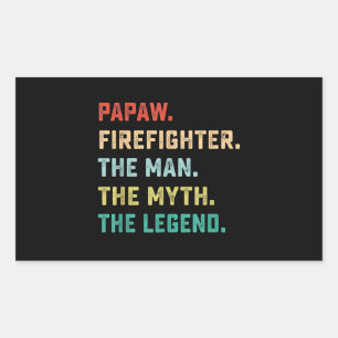 Papaw Firefighter Man Myth Legend Papa Geschenke Rechteckiger Aufkleber