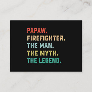 Papaw Firefighter Man Myth Legend Papa Geschenke Visitenkarte