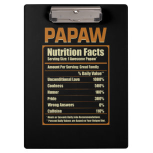 Papaw Nutrition Fakten bedingungslose Liebe Klemmbrett