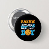 Papaw Of The Birthday Boy Milk And Cookies 1st Bir Button (Vorne & Hinten)