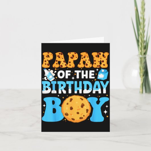 Papaw Of The Birthday Boy Milk And Cookies 1st Bir Karte (Vorderseite)