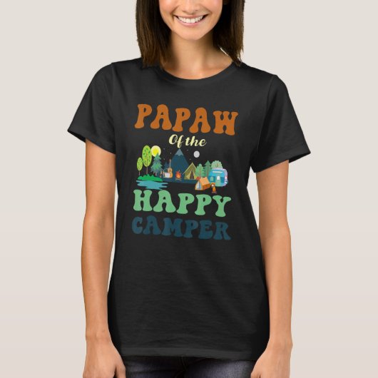 Papaw Of The Happy Camper Men 1st Bday Camping Tri T-Shirt (Vorderseite)