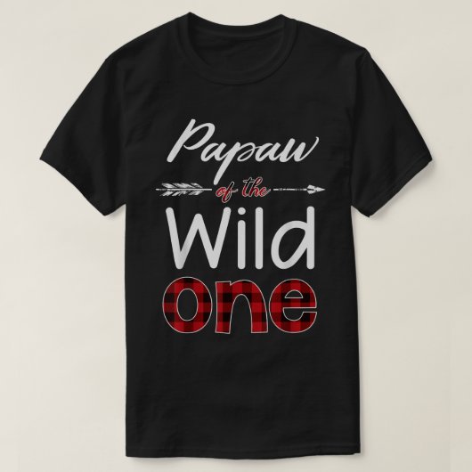 Papaw of the Wild One Buffalo Plaid Lumberjack T-Shirt (Design vorne)