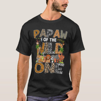 Papaw of the Wild One Safari Zoo Animal 1St Birthd T-Shirt