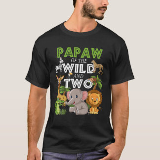 Papaw of the Wild Two Zoo Birthday Safari Dschunge T-Shirt