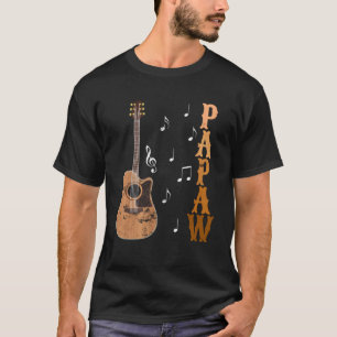 Papaw Plektrum Vatertag für Gitarre Spieler G T-Shirt