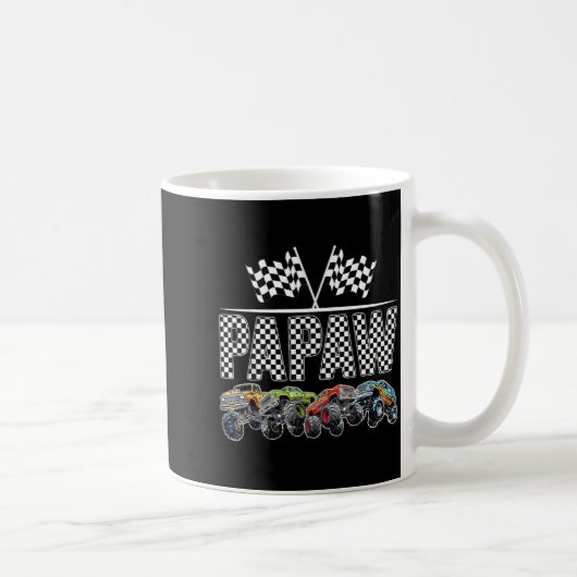 Papaw Retro Monster Truck Family Birthday Matching Kaffeetasse (Rechts)