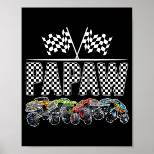 Papaw Retro-Monstertruck-Familien-Geburtstags-Matc Poster
