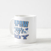 Papaw sagt Boy Pregnancy Announction Baby Party Kaffeetasse (Vorderseite Links)