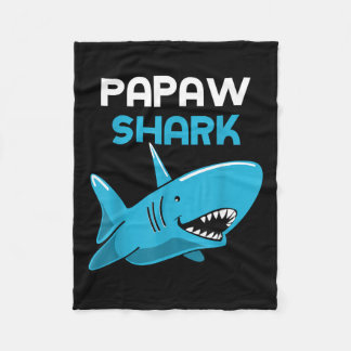 Papaw Shark Cool Funny Family Fleecedecke