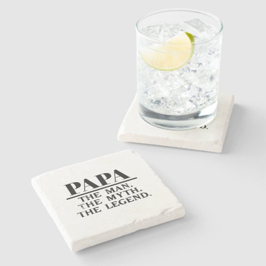 Papaw The Man Myth Legend Vathers Day Steinuntersetzer (Seitenansicht)