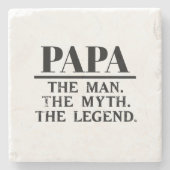 Papaw The Man Myth Legend Vathers Day Steinuntersetzer (Vorderseite)