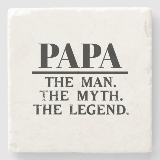 Papaw The Man Myth Legend Vathers Day Steinuntersetzer (Vorderseite)