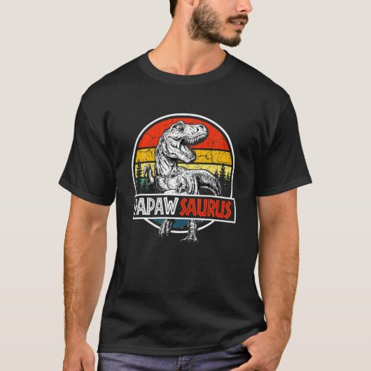 Papawsaurus Dinosaur Funny Papaw Saurus Family T-Shirt (Vorderseite)