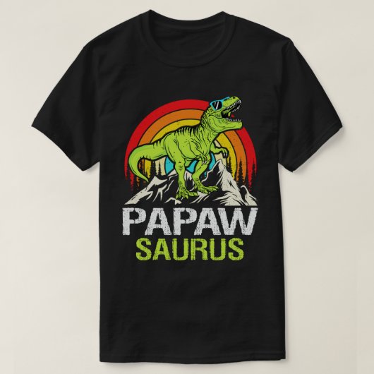 Papawsaurus Dinosaurier Grandpa Saurus Vatertag T-Shirt (Design vorne)