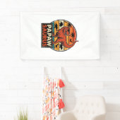 Papawsaurus Retro-Dinosaur-Sonnenuntergangs-Vektor Banner (Insitu)