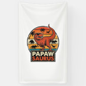 Papawsaurus Retro-Dinosaur-Sonnenuntergangs-Vektor Banner (Vertikal)