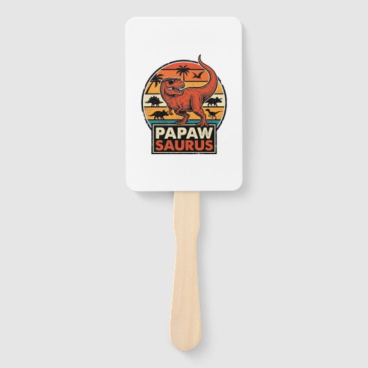 Papawsaurus Retro-Dinosaur-Sonnenuntergangs-Vektor Fächer (Vorderseite)