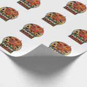 Papawsaurus Retro-Dinosaur-Sonnenuntergangs-Vektor Geschenkpapier (Ecke)