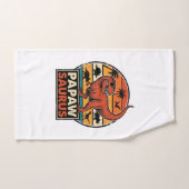 Papawsaurus Retro-Dinosaur-Sonnenuntergangs-Vektor Handtuch (Handtuch)