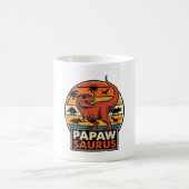 Papawsaurus Retro-Dinosaur-Sonnenuntergangs-Vektor Kaffeetasse (Mittel)