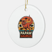 Papawsaurus Retro-Dinosaur-Sonnenuntergangs-Vektor Keramik Ornament (Links)