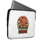 Papawsaurus Retro-Dinosaur-Sonnenuntergangs-Vektor Laptopschutzhülle (Vorne Rechts)