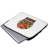 Papawsaurus Retro-Dinosaur-Sonnenuntergangs-Vektor Laptopschutzhülle (Vorne Knopf)