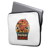 Papawsaurus Retro-Dinosaur-Sonnenuntergangs-Vektor Laptopschutzhülle (Vorderseite Links)