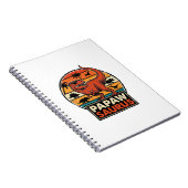 Papawsaurus Retro-Dinosaur-Sonnenuntergangs-Vektor Notizblock (Rechte Seite)