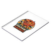 Papawsaurus Retro-Dinosaur-Sonnenuntergangs-Vektor Notizblock (Linke Seite)