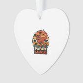 Papawsaurus Retro-Dinosaur-Sonnenuntergangs-Vektor Ornament (Vorderseite)