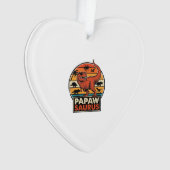 Papawsaurus Retro-Dinosaur-Sonnenuntergangs-Vektor Ornament (Vorderseite)