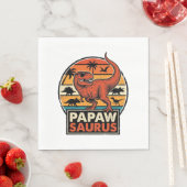 Papawsaurus Retro-Dinosaur-Sonnenuntergangs-Vektor Serviette (Beispiel)
