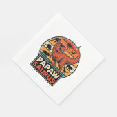 Papawsaurus Retro-Dinosaur-Sonnenuntergangs-Vektor Serviette (Ecke)