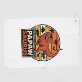 Papawsaurus Retro-Dinosaurier-Sonnenuntergangs-Vek Golfhandtuch (Horizontal)