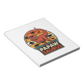 Papawsaurus Retro-Dinosaurier-Sonnenuntergangs-Vek Notizblock (angewinkelt)