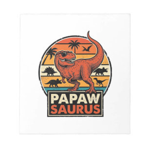 Papawsaurus Retro-Dinosaurier-Sonnenuntergangs-Vek Notizblock