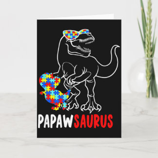 Papawsaurus T Rex Dinosaur Autismus-Bewusstsein Pa Karte