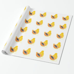 Papaya-Aquarell Frucht Exotisch Tropisch Hawaii Geschenkpapier