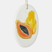 Papaya-Aquarell Keramikornament (Rechts)